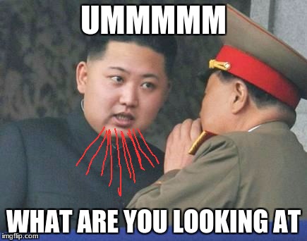 Kim Jong Un | UMMMMM; WHAT ARE YOU LOOKING AT | image tagged in kim jong un | made w/ Imgflip meme maker