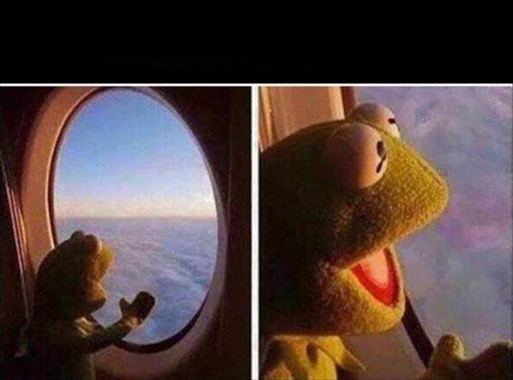 Kermit Plane Blank Meme Template