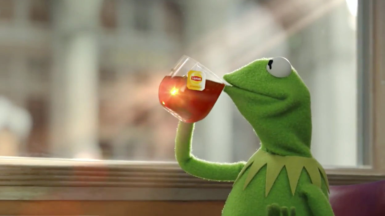 Kermit drinking tea Blank Template - Imgflip