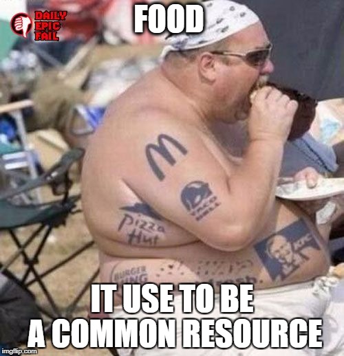 food | FOOD; IT USE TO BE A COMMON RESOURCE | image tagged in food | made w/ Imgflip meme maker