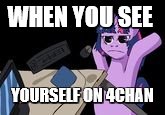 MLG Pony | WHEN YOU SEE; YOURSELF ON 4CHAN | image tagged in mlg pony | made w/ Imgflip meme maker