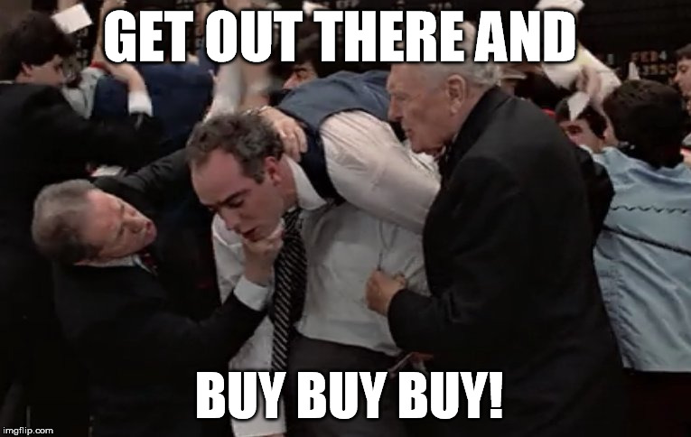 REVERSING THE DUKES | GET OUT THERE AND; BUY BUY BUY! | image tagged in trading places | made w/ Imgflip meme maker
