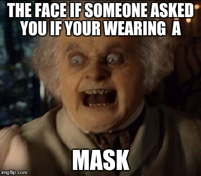 Screaming Face | THE FACE IF SOMEONE ASKED YOU IF YOUR WEARING  A; MASK | image tagged in screaming face | made w/ Imgflip meme maker