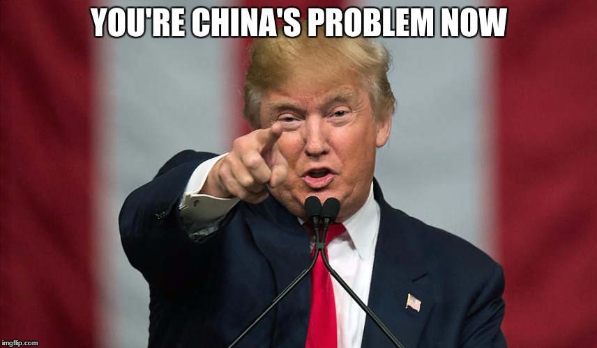 Donald Trump vs China | YOU'RE CHINA'S PROBLEM NOW | image tagged in donald trump birthday | made w/ Imgflip meme maker