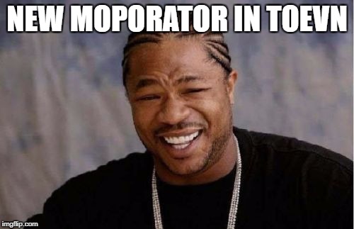 Yo Dawg Heard You Meme | NEW MOPORATOR IN TOEVN | image tagged in memes,yo dawg heard you | made w/ Imgflip meme maker