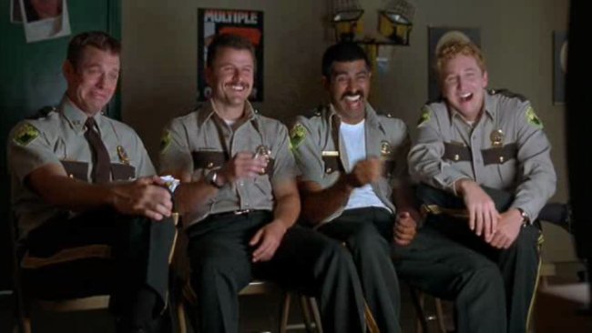 High Quality Super Troopers Laughing Blank Meme Template