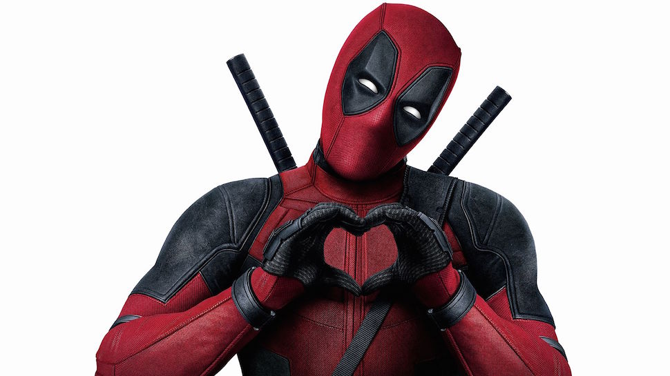 High Quality deadpool showing off his love Blank Meme Template