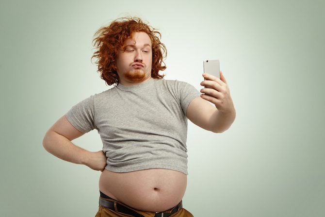 Fat Guy Selfie Blank Meme Template