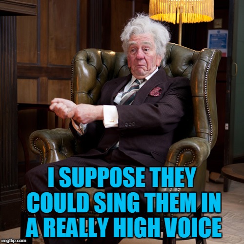 I SUPPOSE THEY COULD SING THEM IN A REALLY HIGH VOICE | made w/ Imgflip meme maker