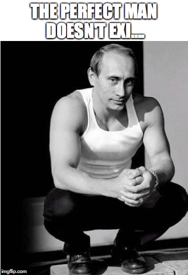 Slav Squat | THE PERFECT MAN DOESN'T EXI.... | image tagged in vladimir putin | made w/ Imgflip meme maker