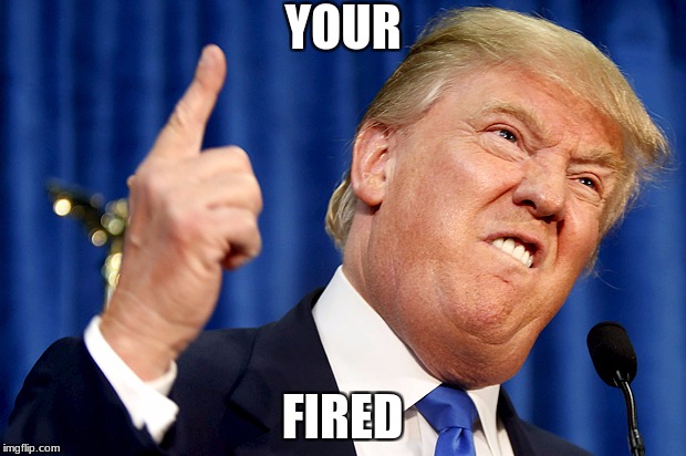 Donald Trump | YOUR; FIRED | image tagged in donald trump | made w/ Imgflip meme maker