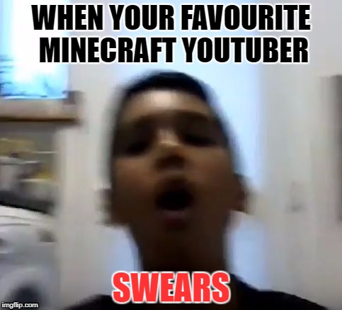 WHEN YOUR FAVOURITE MINECRAFT YOUTUBER; SWEARS | image tagged in aymishyt | made w/ Imgflip meme maker