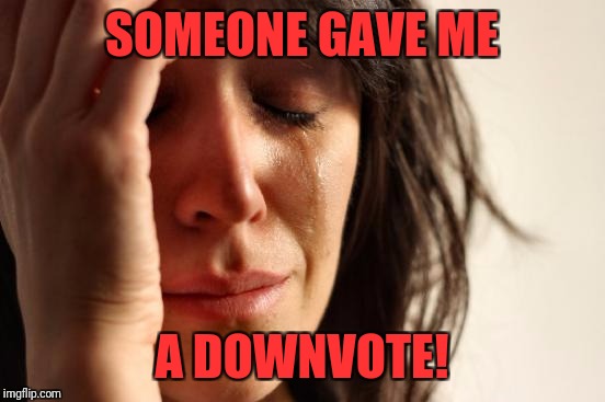 First World Problems Meme | SOMEONE GAVE ME A DOWNVOTE! | image tagged in memes,first world problems | made w/ Imgflip meme maker