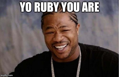 Yo Dawg Heard You Meme | YO RUBY YOU ARE | image tagged in memes,yo dawg heard you | made w/ Imgflip meme maker