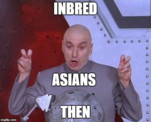 Dr Evil Laser Meme | INBRED THEN ASIANS | image tagged in memes,dr evil laser | made w/ Imgflip meme maker