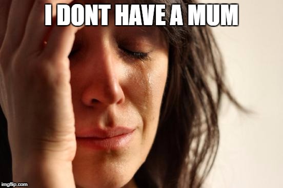 First World Problems Meme | I DONT HAVE A MUM | image tagged in memes,first world problems | made w/ Imgflip meme maker