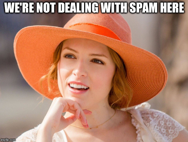 WE'RE NOT DEALING WITH SPAM HERE | made w/ Imgflip meme maker