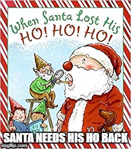 nice book to read on xmas | SANTA NEEDS HIS HO BACK | image tagged in memes,funny,ssby | made w/ Imgflip meme maker