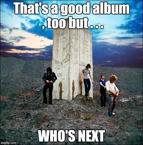 That's a good album , too but . . . WHO'S NEXT | image tagged in who's next | made w/ Imgflip meme maker