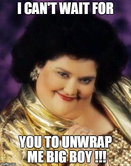I CAN'T WAIT FOR; YOU TO UNWRAP ME BIG BOY !!! | image tagged in funny | made w/ Imgflip meme maker