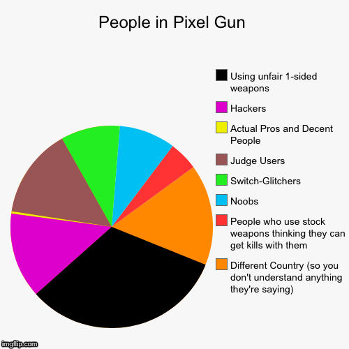 People in Pixel Gun | image tagged in funny,pie charts | made w/ Imgflip chart maker