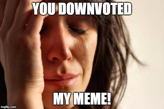 First World Problems Meme | YOU DOWNVOTED MY MEME! | image tagged in memes,first world problems | made w/ Imgflip meme maker