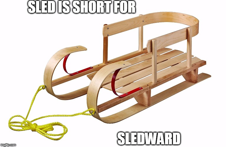 Sledward | SLED IS SHORT FOR; SLEDWARD | image tagged in pun,short for,sled | made w/ Imgflip meme maker