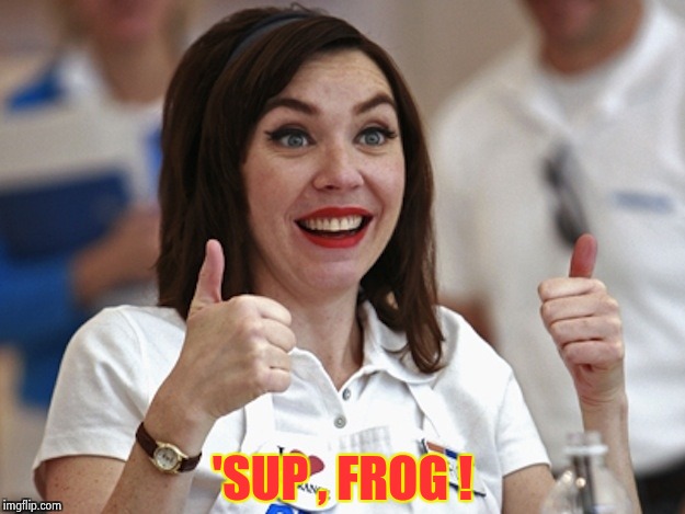 Flo from Progressive | 'SUP , FROG ! | image tagged in flo from progressive | made w/ Imgflip meme maker