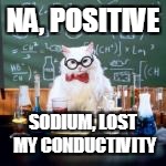 NA, POSITIVE SODIUM, LOST MY CONDUCTIVITY | made w/ Imgflip meme maker