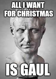 julius caesar | ALL I WANT FOR CHRISTMAS; IS GAUL | image tagged in julius caesar | made w/ Imgflip meme maker