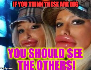 Duck Face Chicks | IF YOU THINK THESE ARE BIG; YOU SHOULD SEE THE OTHERS! | image tagged in memes,duck face chicks | made w/ Imgflip meme maker