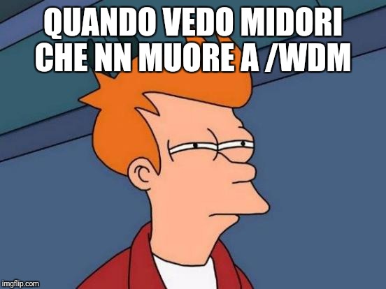 Futurama Fry Meme | QUANDO VEDO MIDORI CHE NN MUORE A /WDM | image tagged in memes,futurama fry | made w/ Imgflip meme maker