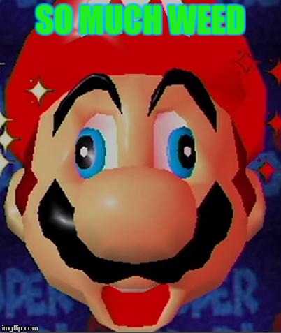 Mario Derp | SO MUCH WEED | image tagged in mario derp | made w/ Imgflip meme maker
