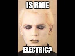 IS RICE ELECTRIC? | made w/ Imgflip meme maker