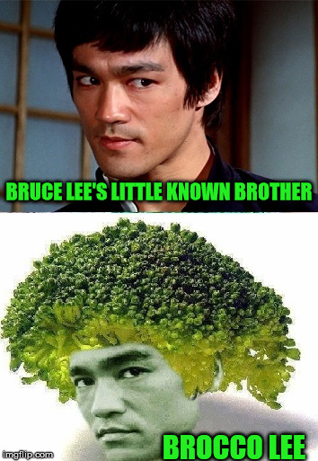 Well How 'Bout That | BRUCE LEE'S LITTLE KNOWN BROTHER; BROCCO LEE | image tagged in bruce lee,memes,broccoli,what if i told you | made w/ Imgflip meme maker
