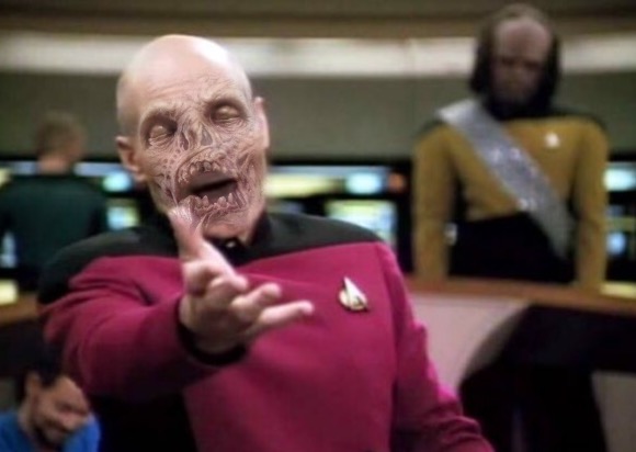High Quality Zombie Picard Blank Meme Template