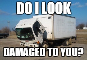 Okay Truck | DO I LOOK; DAMAGED TO YOU? | image tagged in memes,okay truck | made w/ Imgflip meme maker