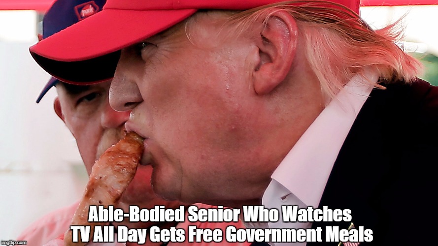 Able-Bodied Senior Who Watches TV All Day Gets Free Government Meals | made w/ Imgflip meme maker