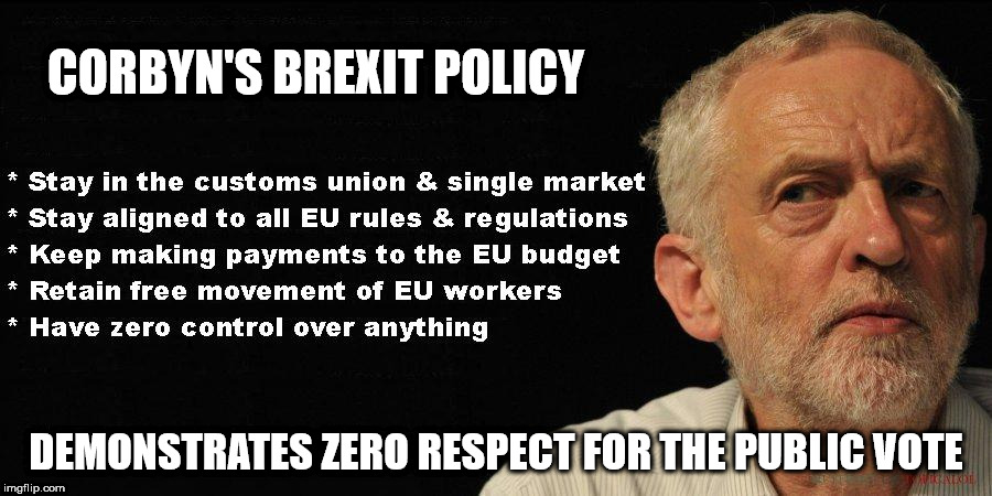 Corbyn's Brexit Policy- zero respect for the vote | CORBYN'S BREXIT POLICY; DEMONSTRATES ZERO RESPECT FOR THE PUBLIC VOTE | image tagged in corbyn's brexit,keir starmer,momentum,communist socialist,pary of hate,labour brexit | made w/ Imgflip meme maker