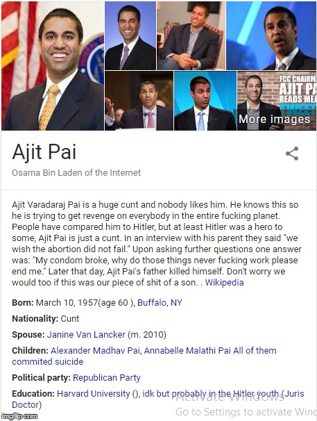 100% Facts | image tagged in ajit pai,osama bin laden,hitler,abortion,suicide,net neutrality | made w/ Imgflip meme maker