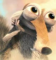 High Quality Ice age squirrel in love Blank Meme Template