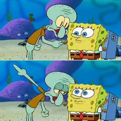 High Quality Squidward pointing meme Blank Meme Template