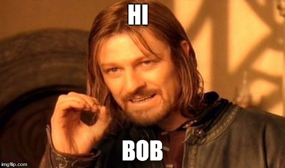One Does Not Simply Meme | HI; BOB | image tagged in memes,one does not simply | made w/ Imgflip meme maker