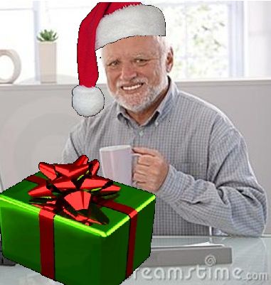 High Quality Christmas Present Hide the Pain Harold Blank Meme Template