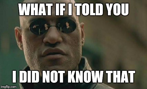 Matrix Morpheus Meme | WHAT IF I TOLD YOU I DID NOT KNOW THAT | image tagged in memes,matrix morpheus | made w/ Imgflip meme maker