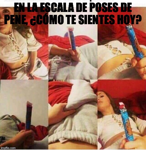 EN LA ESCALA DE POSES DE PENE, ¿CÓMO TE SIENTES HOY? | made w/ Imgflip meme maker