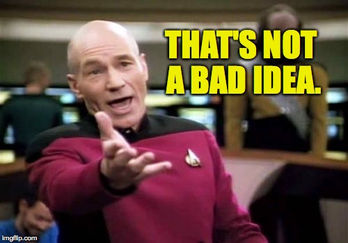 Picard Wtf Meme | THAT'S NOT A BAD IDEA. | image tagged in memes,picard wtf | made w/ Imgflip meme maker