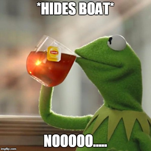 But That's None Of My Business Meme | *HIDES BOAT* NOOOOO..... | image tagged in memes,but thats none of my business,kermit the frog | made w/ Imgflip meme maker