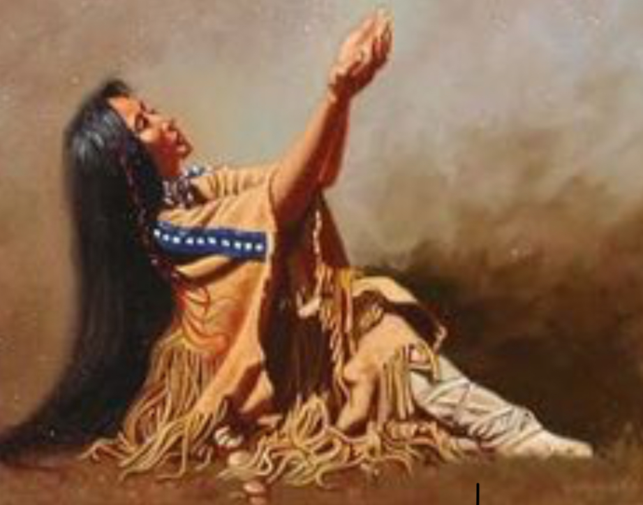 High Quality Praying Native Woman Blank Meme Template