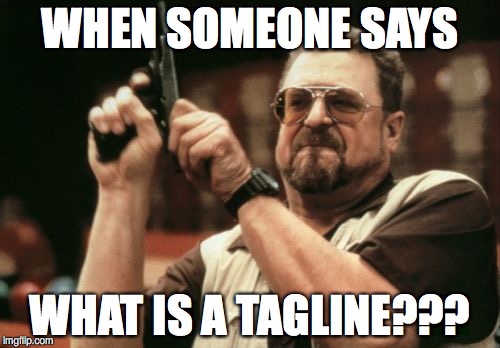 Am I The Only One Around Here Meme | WHEN SOMEONE SAYS; WHAT IS A TAGLINE??? | image tagged in memes,am i the only one around here | made w/ Imgflip meme maker